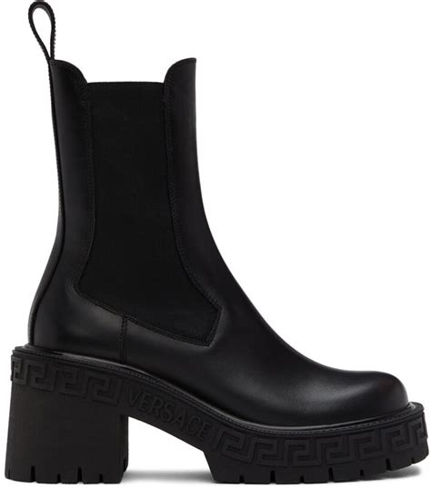 Versace: Black Greca Rhegis Chelsea Boots 